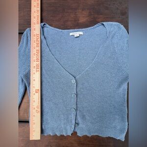 American Eagle Outfitters Slate  ribbed V-Neck cardigan